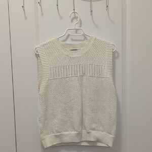White Sleeveless Knit Top